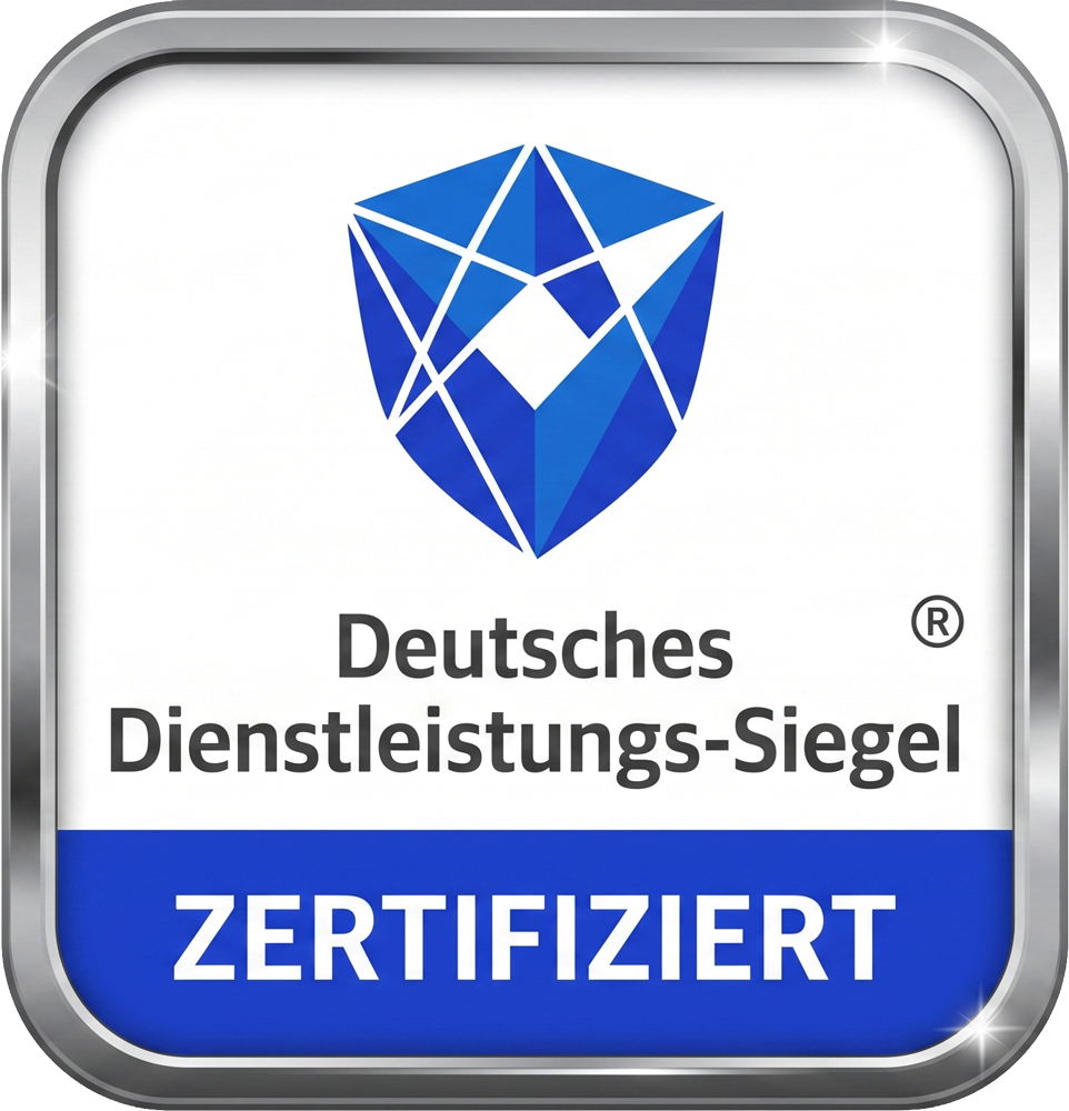 Offizielles Prüfzeichen: Deutsches Dienstleistungs-Siegel — ZERTIFIZIERT